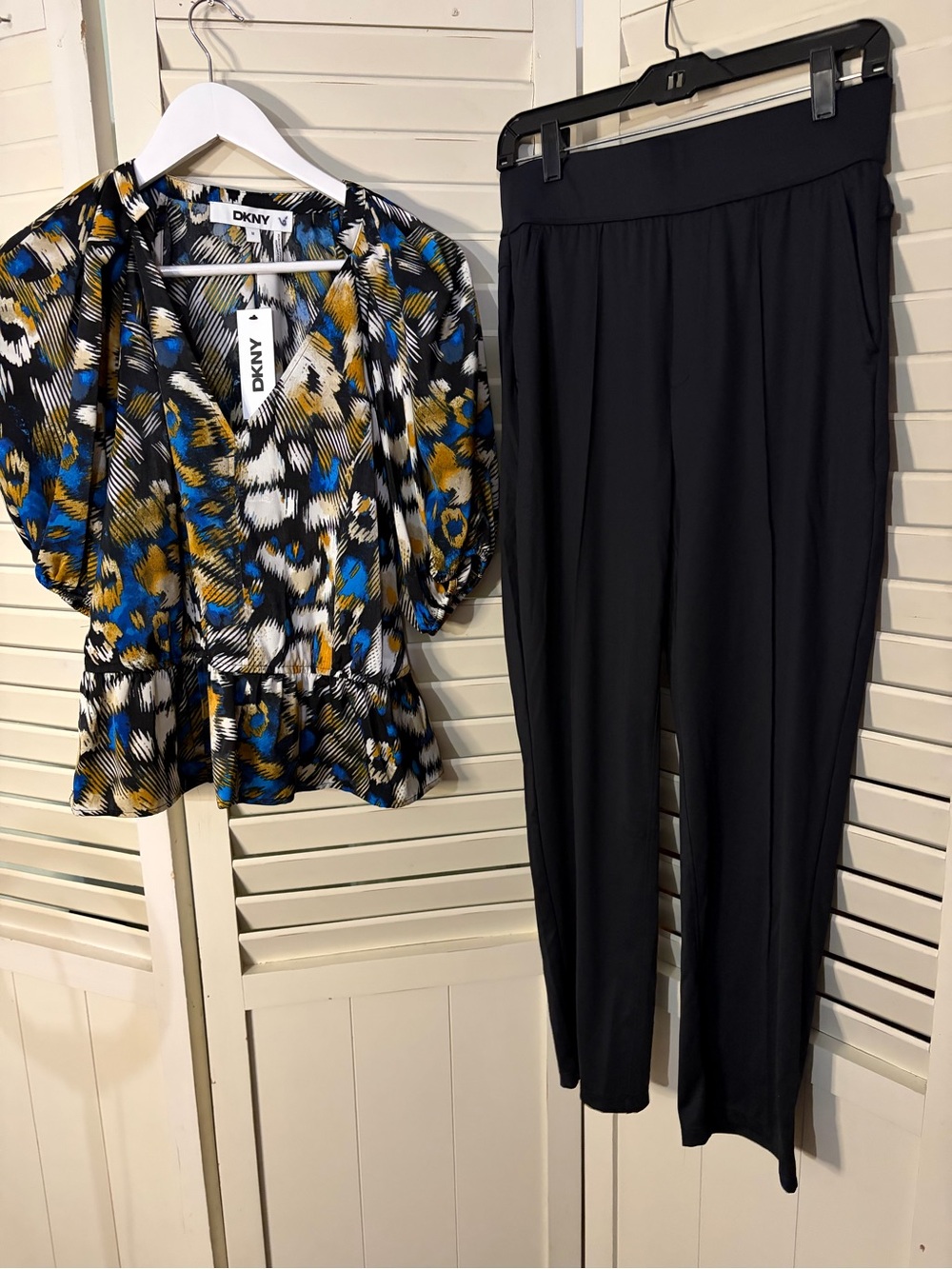 Two piece PREMIUM outfit including NWOT Halara work pants and a NWT DKNY top